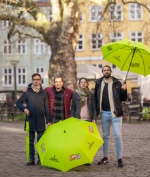 Spanish speaking tour guides of Copenhagen Free Walking Tours in Grey Brother's square 