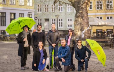 The English speaking Copenhagen Free Walking Tour guides in Grey Brother's Square